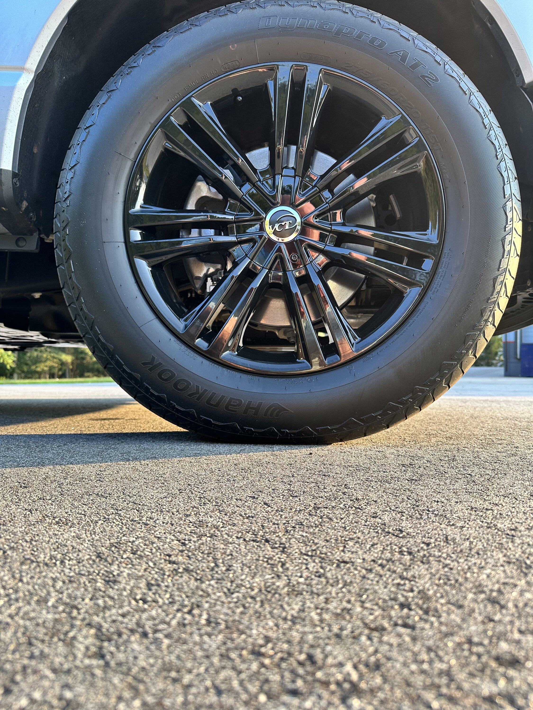 Ford F-150 Lightning Gloss black 20" wheels on my Lightning Lariat with stock AT tires, tints, AMP Power Steps 029EDAF1-8D7F-43B0-BAFE-2DC27EF9021E