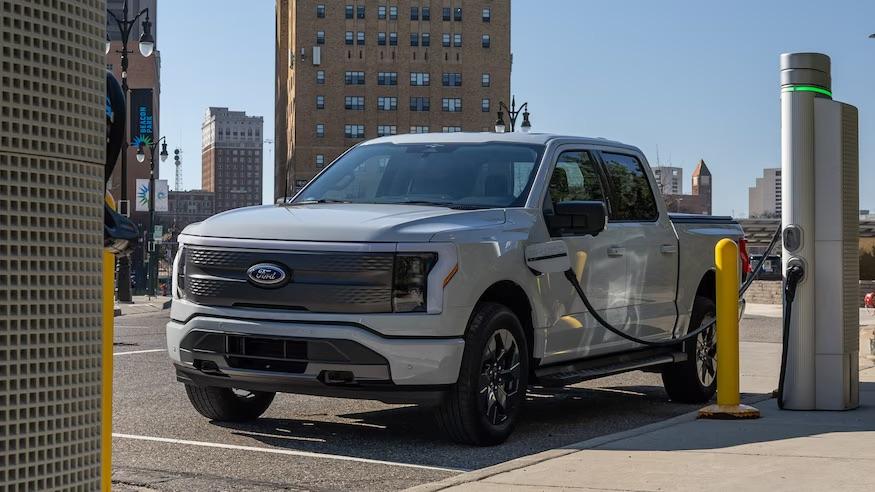 Ford F-150 Lightning MotorTrend's 2023 F-150 Lightning XLT Yearlong Review - Speed vs Range Study for Road Trips 064-2023-Ford-F-150-Lightning-XLT-chargin