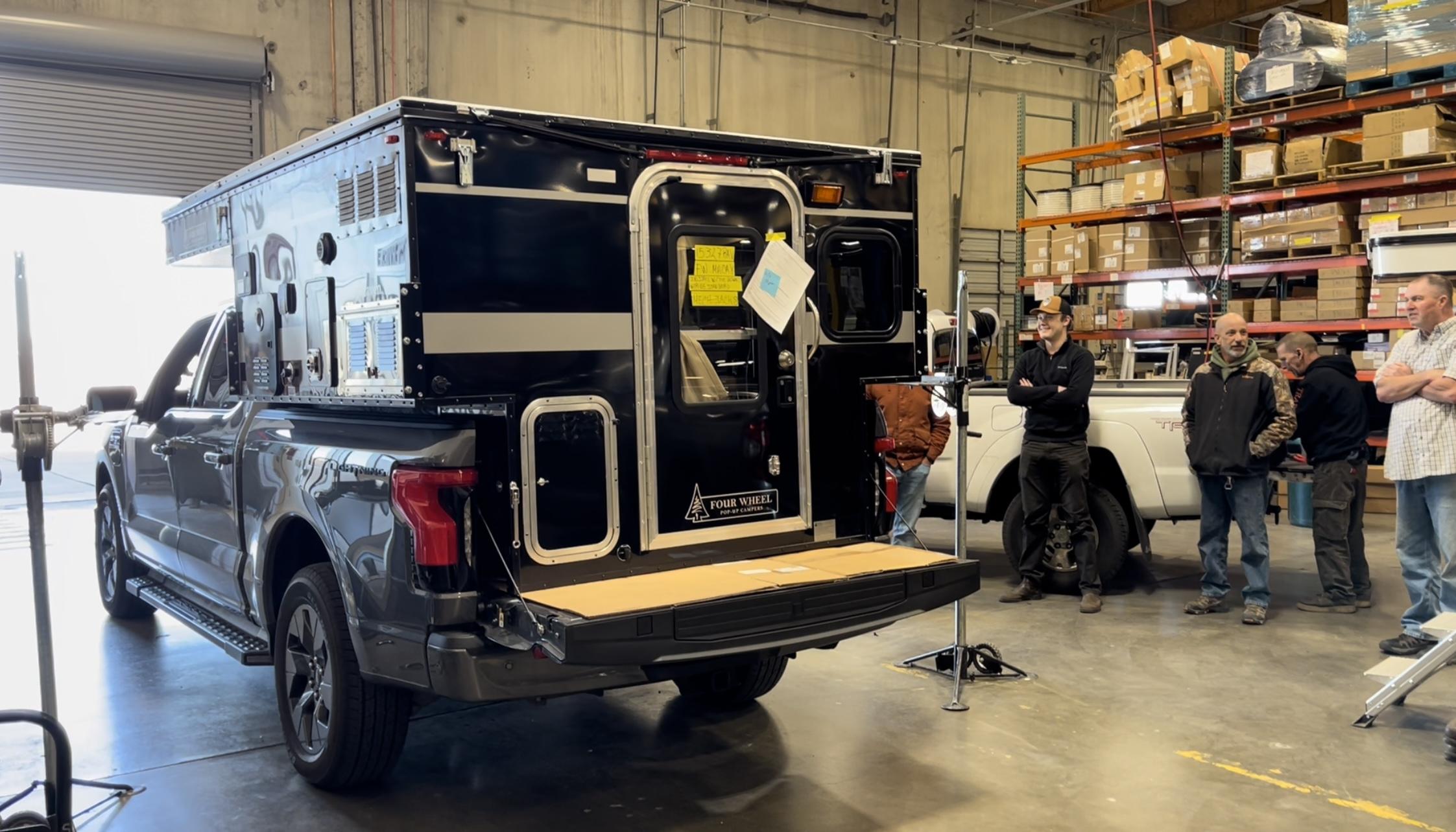 Ford F-150 Lightning Slide in Pop-up Camper by Four Wheel Campers being assessed for Lightning 0C4AC353-EA07-4483-AA2F-F8C07F7680AB