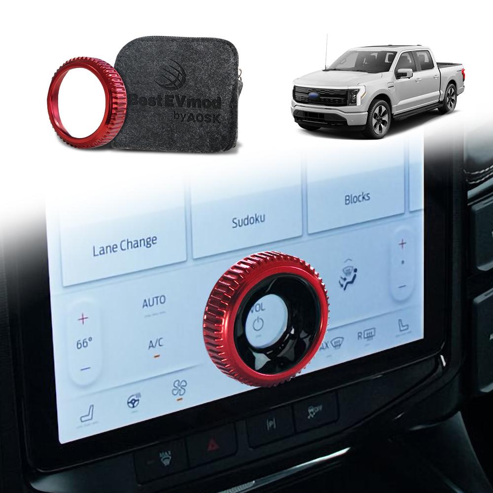 Ford F-150 Lightning A Metal Screen Volume Knob that match the toughness of the F150 LIGHTNING-SNAP IN Design 1红