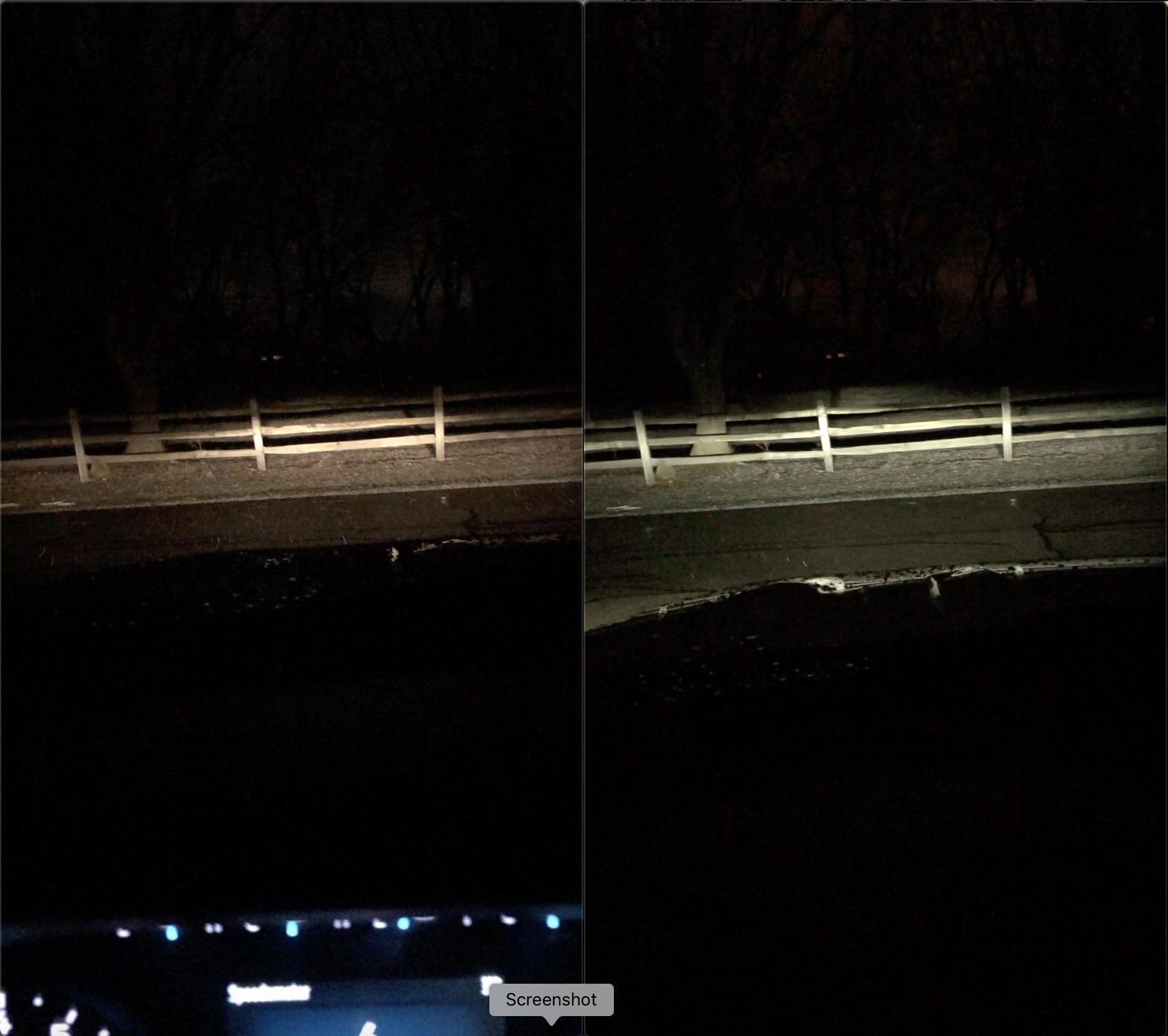 Ford F-150 Lightning Halogen vs LED headlights on 2021 F-150 -- real world comparison pics 10