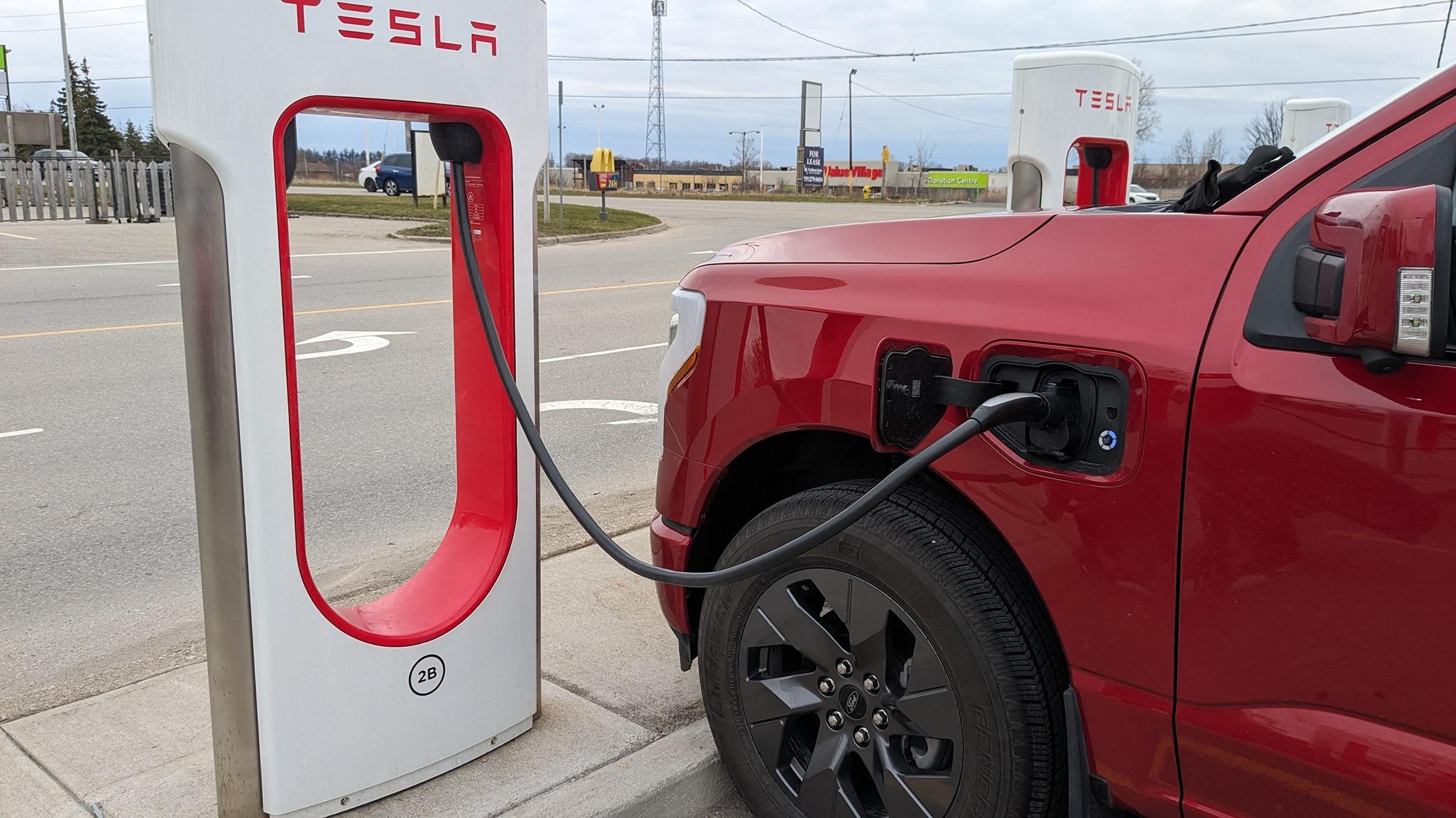 Ford F-150 Lightning My First Tesla Charge Using A2ZEV NACS Adapter 1000003313