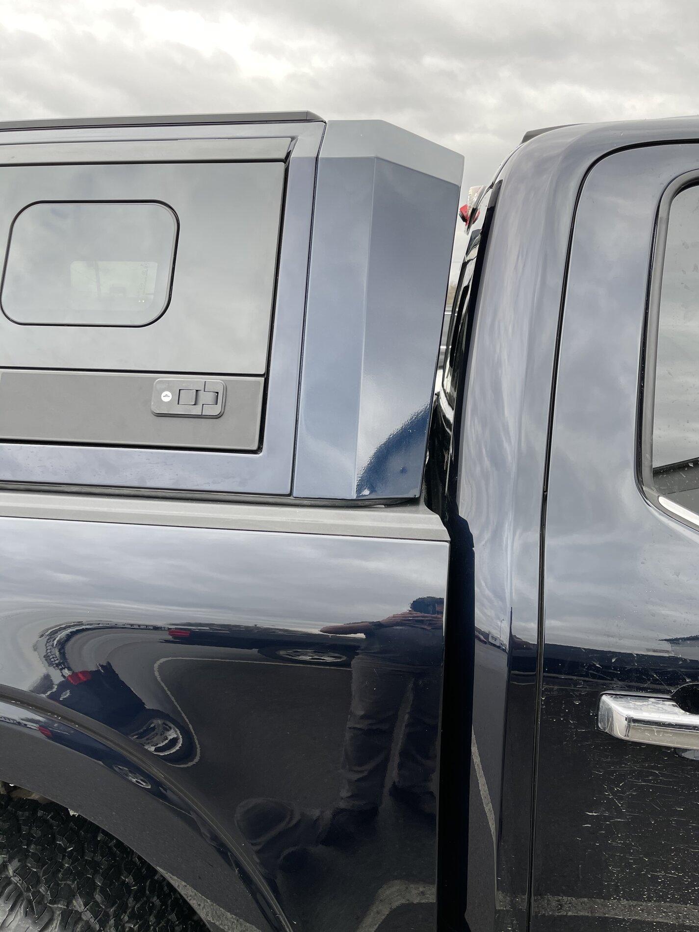 Ford F-150 Lightning RSi SmartCap Camper Shell installed on 2021 F-150 15990C92-FF93-4F2F-980D-3DF14BB9E521