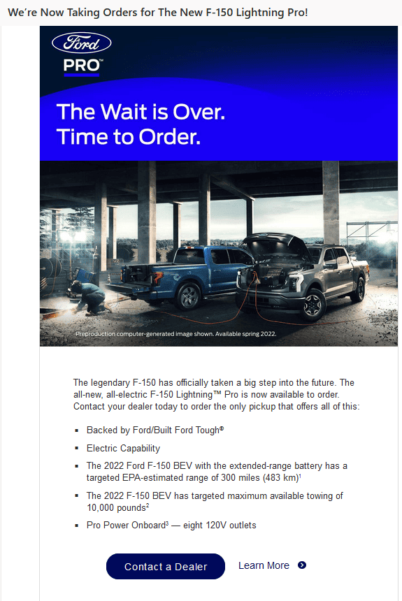 Ford F-150 Lightning Wave 1 Lightning invitation email thread [Update: Emails AFTER 5PM ET] 1641396028159