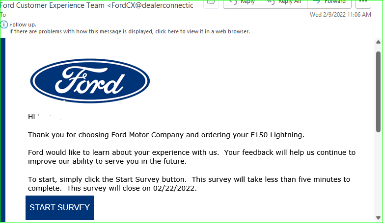 Ford F-150 Lightning Ford Lightning Ordering Experience Survey 1644423523174