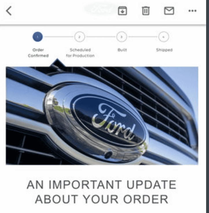 Ford F-150 Lightning Ford sent out (blanket spam) email: "An Important Update About Your Order" [Ford Official Comment] 1647663686609