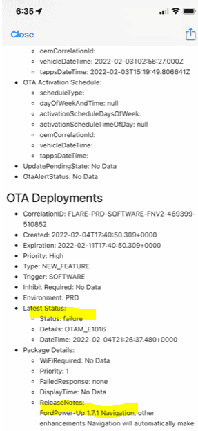 Ford F-150 Lightning 1.7.1 install failed (no OTA "fix") Fix now at dealers 1648121913033