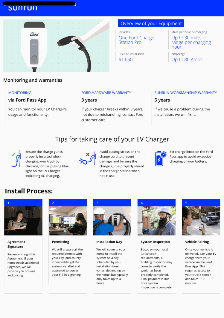 Ford F-150 Lightning SunRun Ford Charge Station Pro Installation Progress Report 1654713652488