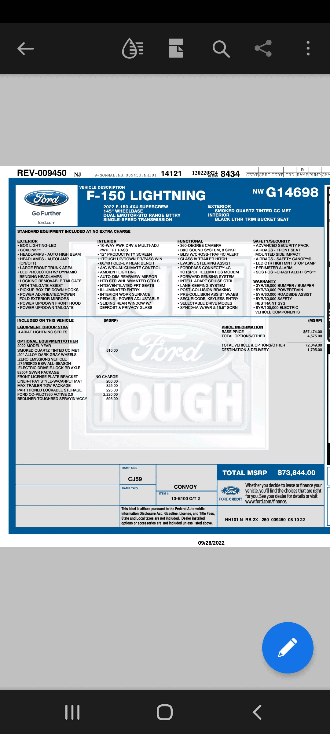 Ford F-150 Lightning Dealer Allocations starting to get Delivered? 1664389831316