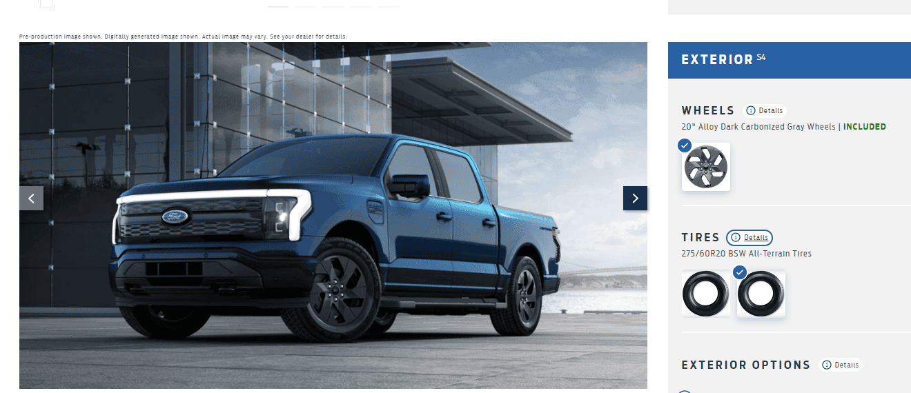 Ford F-150 Lightning 2023 Lightning with 20" wheels now only shipping with All-Terrain tires (at no cost) 1667488185070