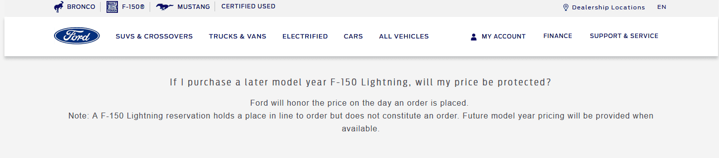 Ford F-150 Lightning SOS:  MY MSRP has increased after order 1669913827095