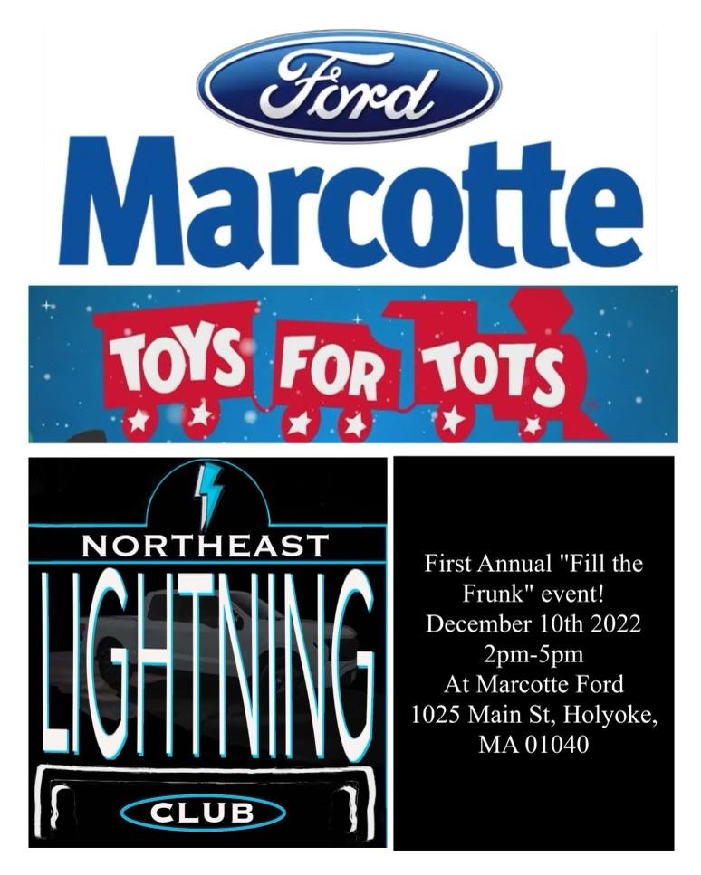 Ford F-150 Lightning Toys for Tot's Fill a Frunk event Holyoke Mass Dec 10th 1670181534897