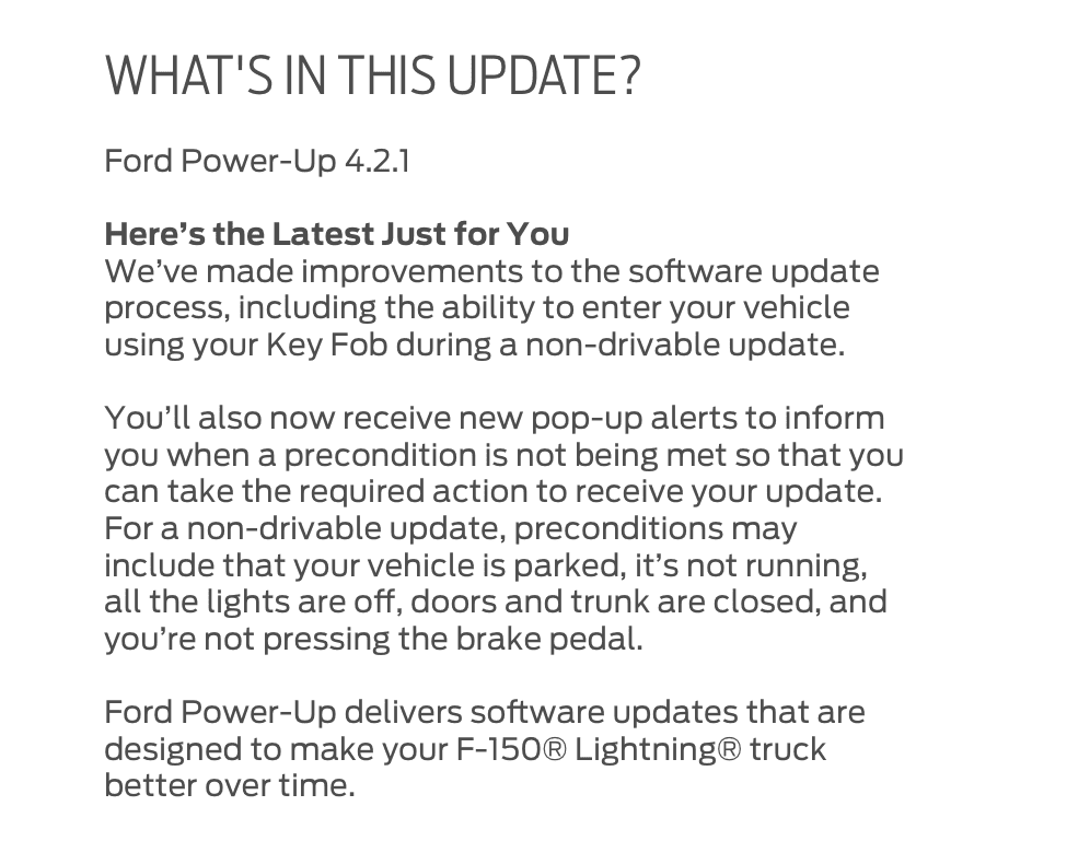 Ford F-150 Lightning Confirmed Fix for MY23 FordPass Connectivity Issue = 4.2.1 PowerUp OTA Update 1679421360985