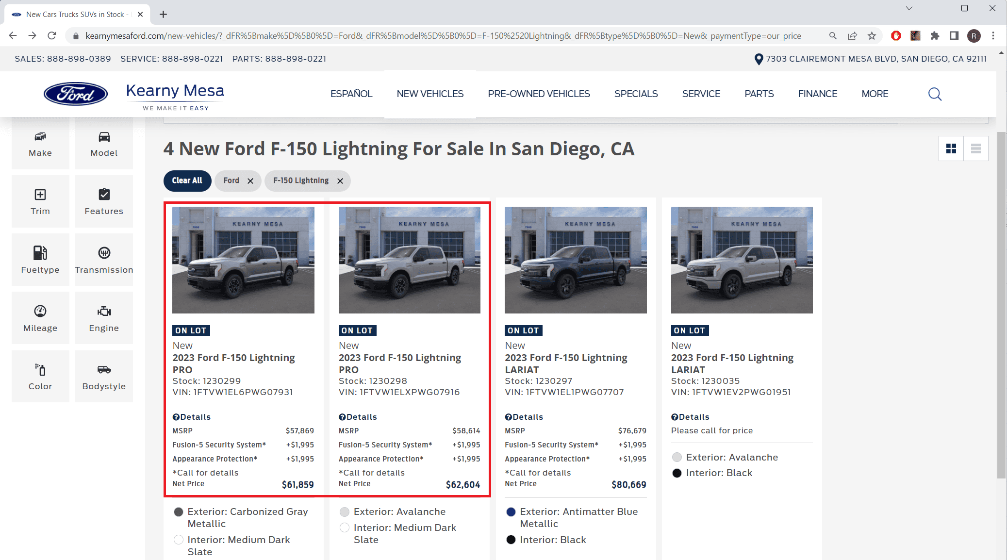 Ford F-150 Lightning Unicorn Pros available in the wild 1681082434635