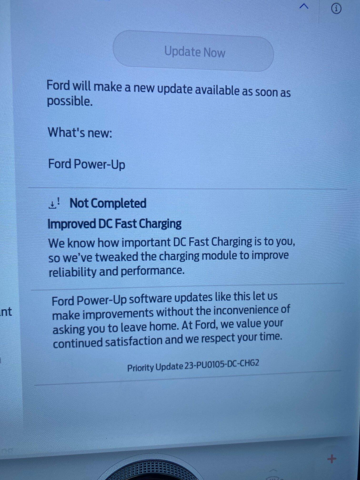 Ford F-150 Lightning PowerUp update not downloading...  am I going to have to do a battery disconnect? 1693150206387
