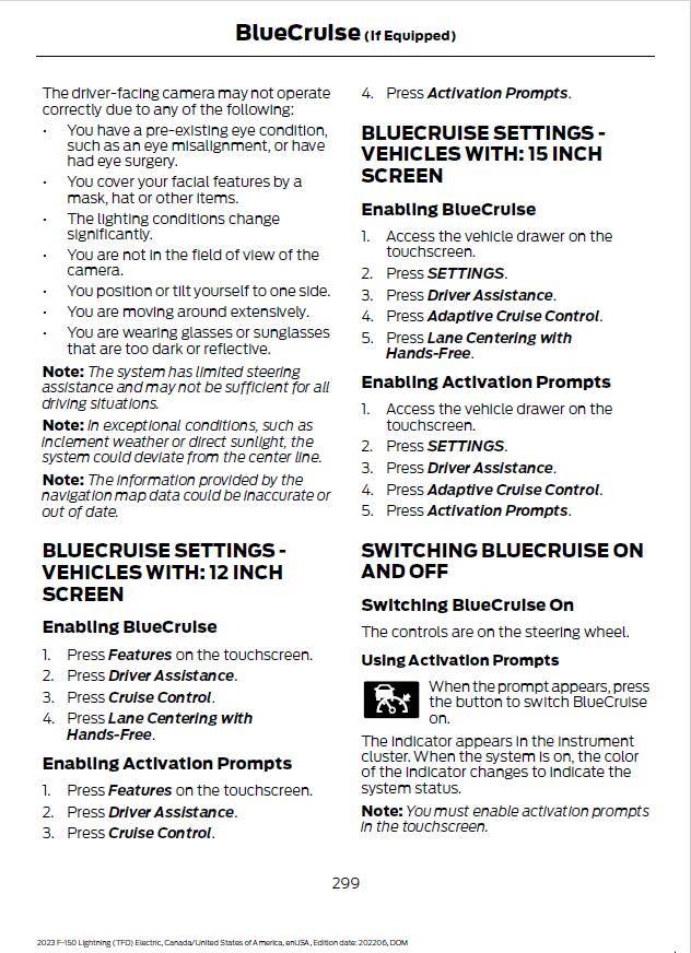 Ford F-150 Lightning Turn off BlueCruise pop up 1745879118241-vl
