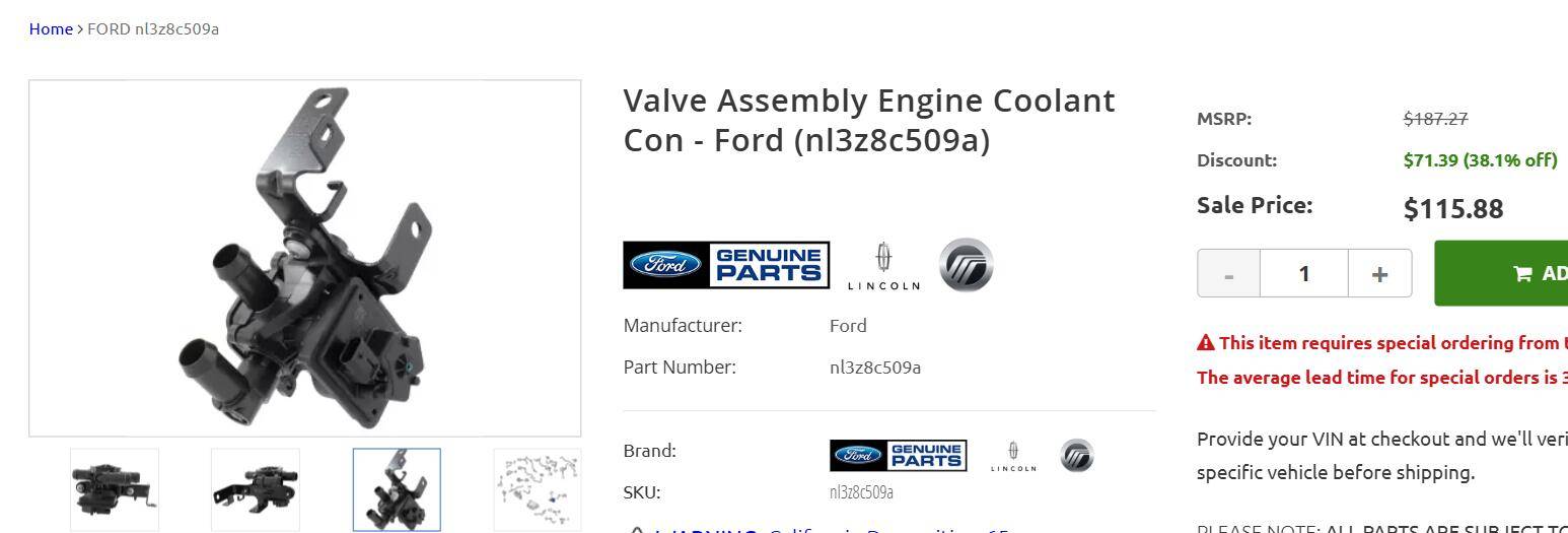 Ford F-150 Lightning Service vehicle soon - Failure Coolant Valve Not covered by powertrain warranty? 1747054663120-5s