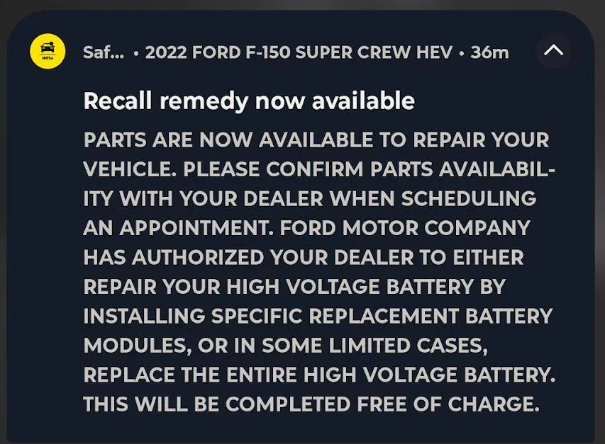 Ford F-150 Lightning Safety Program: 25S18 aka 25V131: HV Battery Electrode Misalignment Discussion 1750400717614-mk
