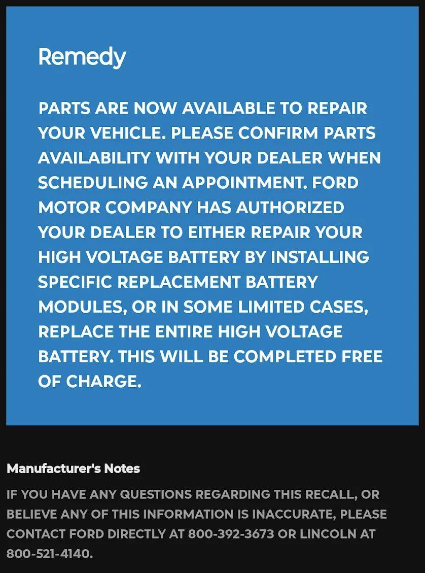 Ford F-150 Lightning Safety Program: 25S18 aka 25V131: HV Battery Electrode Misalignment Discussion 1750400906711-0o