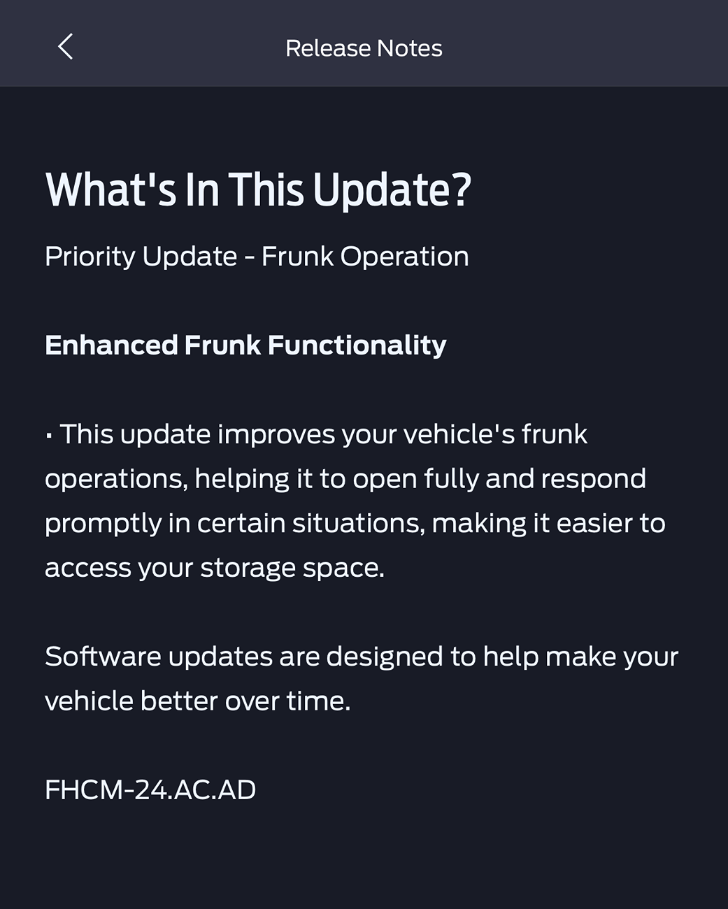 Ford F-150 Lightning Priority Update - BCM-24.5.1 - Frunk Operation (Walk Away Door Lock) 1755684952348-oj