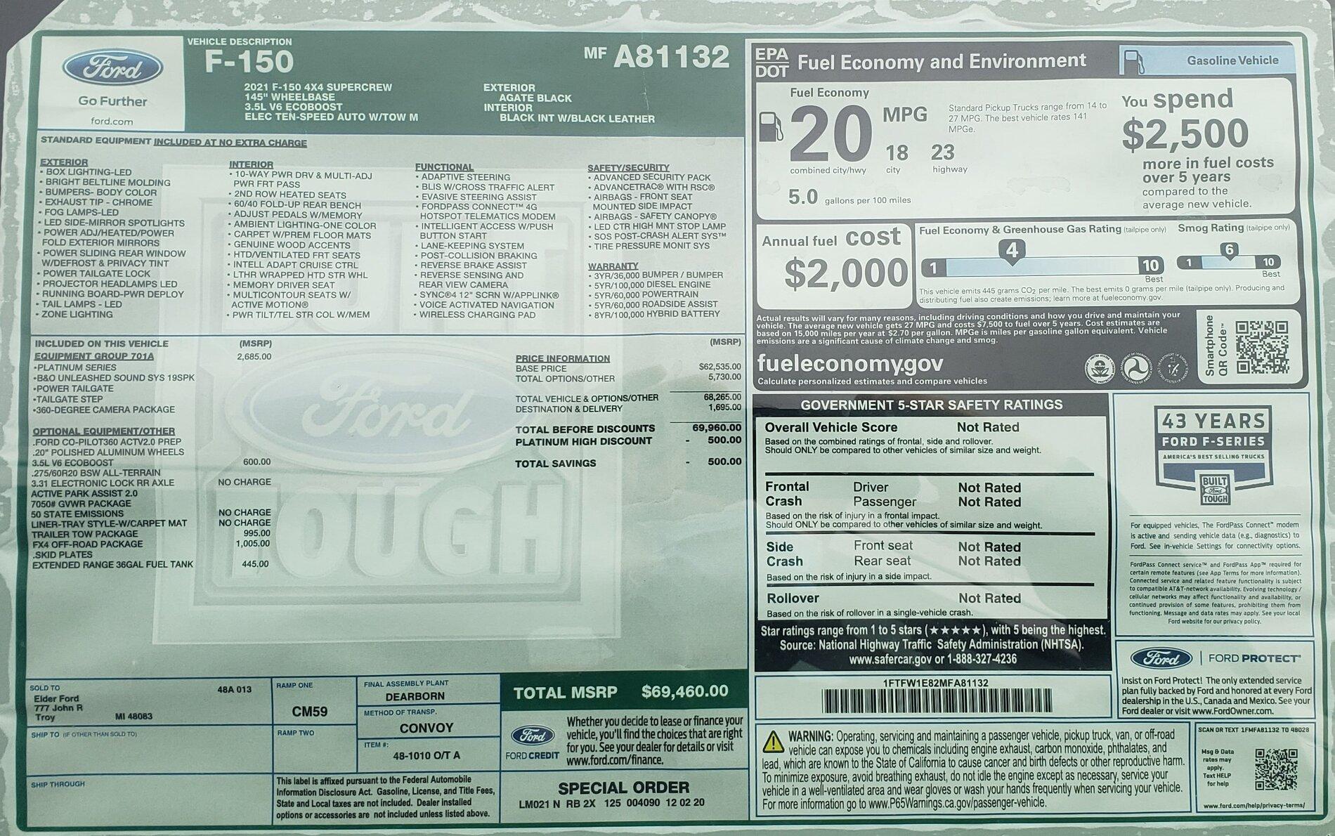 Ford F-150 Lightning 2021 F-150 Payload Stickers 2020-12-21 11.43.37