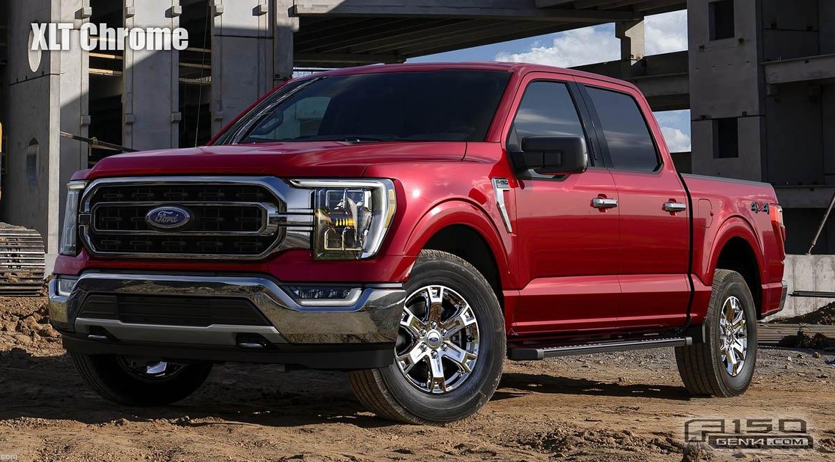 Ford F-150 Lightning Factory Wheels Comparison - 2021 F-150 (XL, STX, XLT, Lariat, King Ranch, Platinum, Limited) 2021 F-150 XLT Chrome Wheels 1