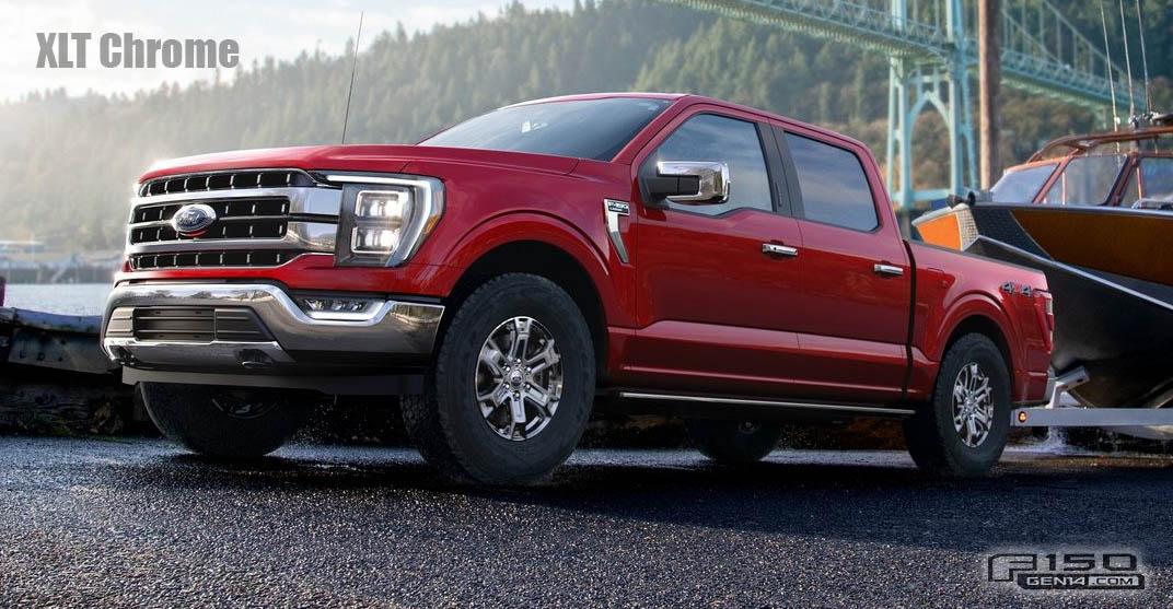 Ford F-150 Lightning Factory Wheels Comparison - 2021 F-150 (XL, STX, XLT, Lariat, King Ranch, Platinum, Limited) 2021 F-150 XLT Chrome Wheels 2