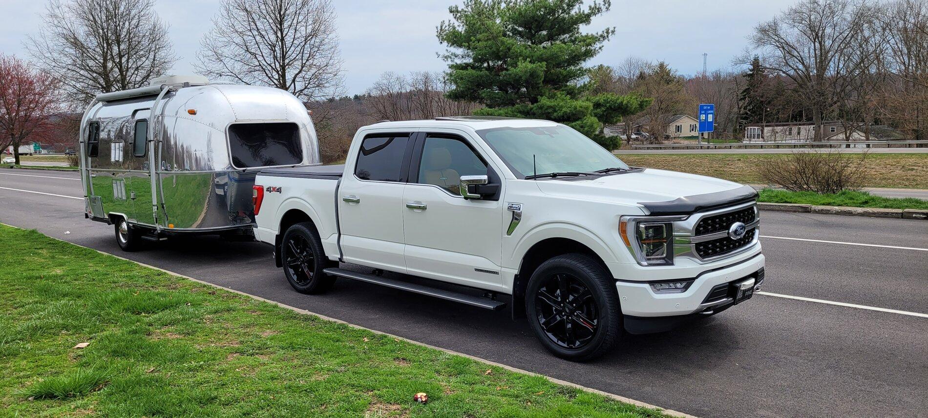 Ford F-150 Lightning Powerboost 7.2kW Towing Travel Trailer - First hookup and test results 20210327_130739