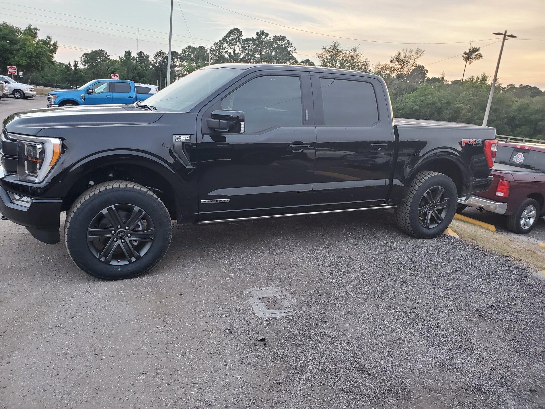 Ford F-150 Lightning 275/65/20 Nitto Ridge Grappler VS 295/60/20 Terra Grappler side by side visual comparison. 20210409_193339