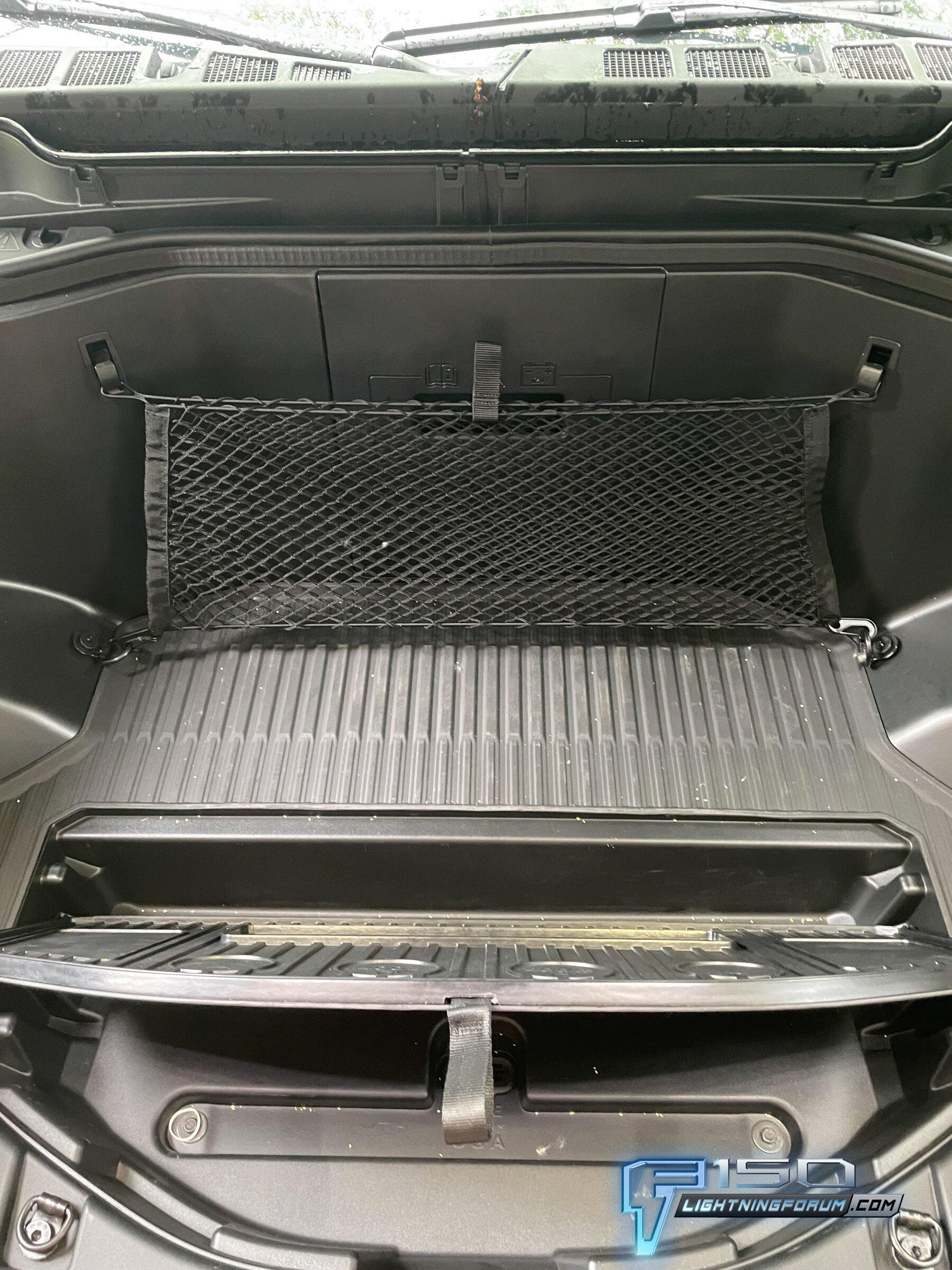 Ford F-150 Lightning What the frunk? Lightning front trunk dimensions / measurements and configurations - photos 2022 F150 Ford Lightning Frunk Front Trunk Dimensions 6