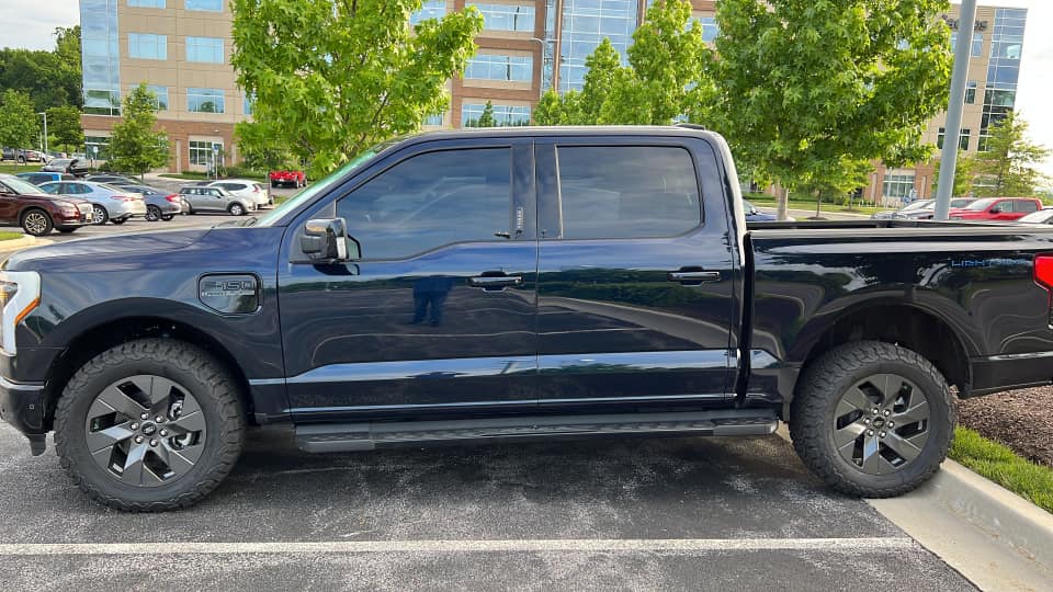 Ford F-150 Lightning ANTIMATTER BLUE F-150 Lightning Photos & Club 2022 F150 Lightning with 305:55:20 KO2 tires