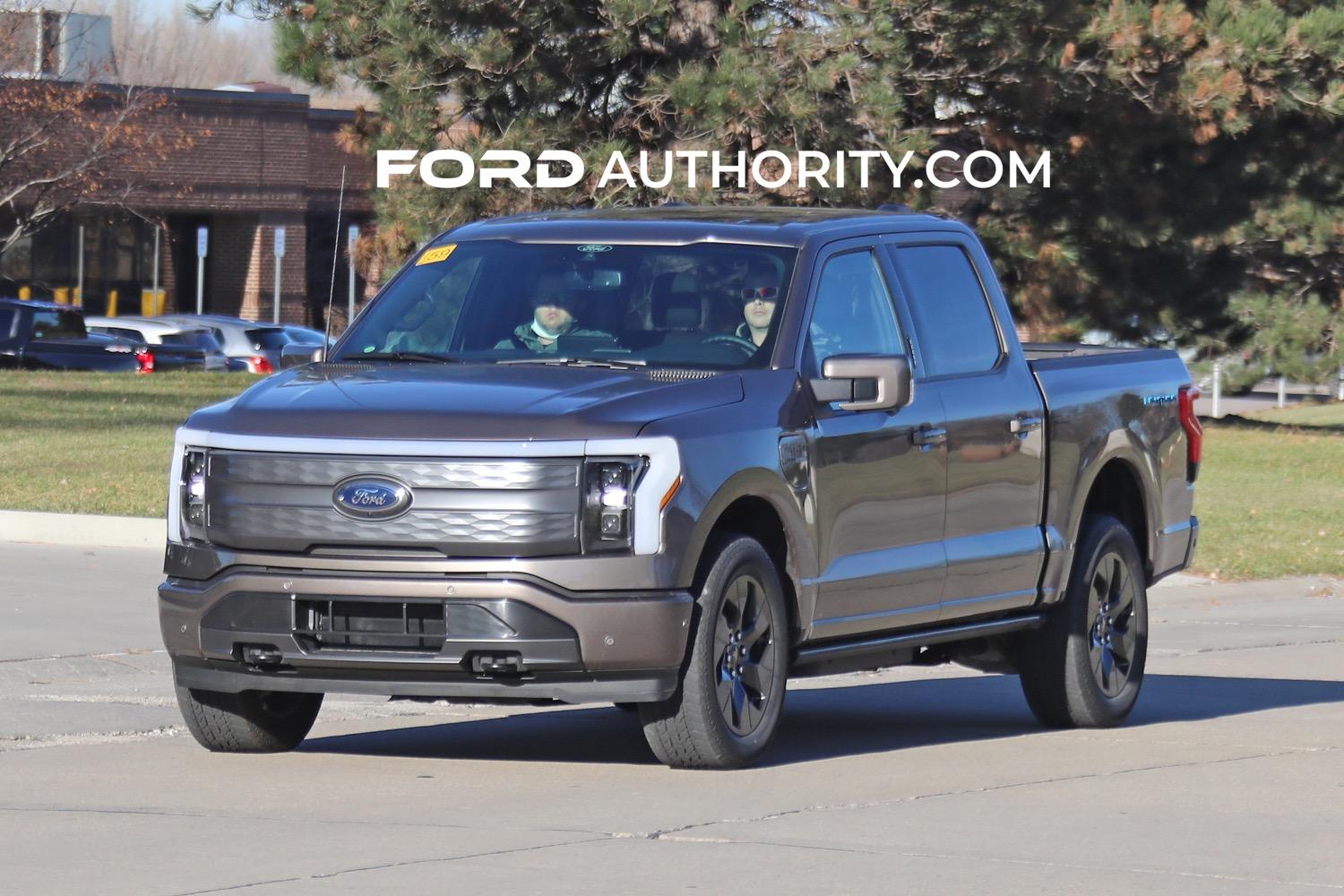 Ford F-150 Lightning Stone Gray F-150 Lightning Lariat - Live Sighting Pics 2022-Ford-F-150-Lightning-Lariat-Stone-Gray-First-Real-World-Pictures-Exterior-001
