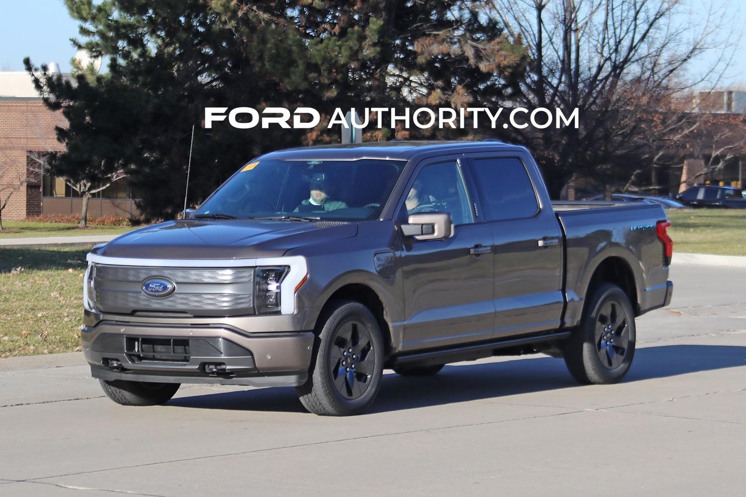 Ford F-150 Lightning Stone Gray F-150 Lightning Lariat - Live Sighting Pics 2022-Ford-F-150-Lightning-Lariat-Stone-Gray-First-Real-World-Pictures-Exterior-003