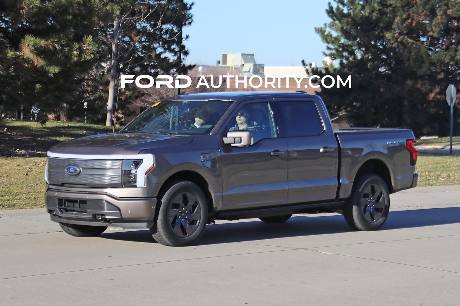 Ford F-150 Lightning Stone Gray F-150 Lightning Lariat - Live Sighting Pics 2022-Ford-F-150-Lightning-Lariat-Stone-Gray-First-Real-World-Pictures-Exterior-004