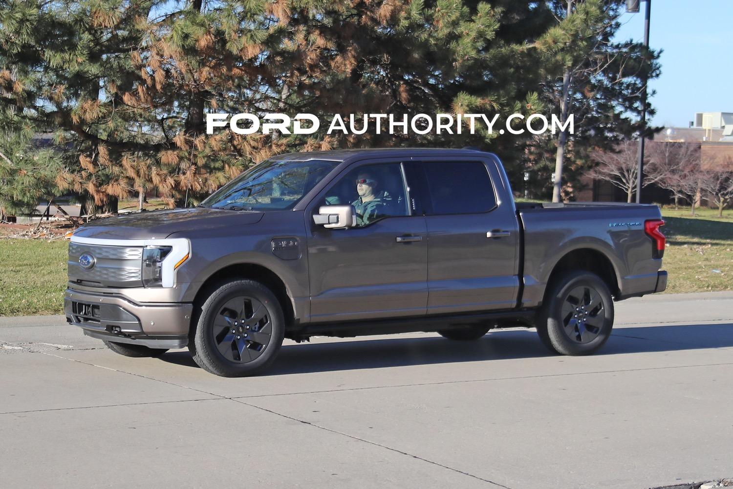 Ford F-150 Lightning Stone Gray F-150 Lightning Lariat - Live Sighting Pics 2022-Ford-F-150-Lightning-Lariat-Stone-Gray-First-Real-World-Pictures-Exterior-005