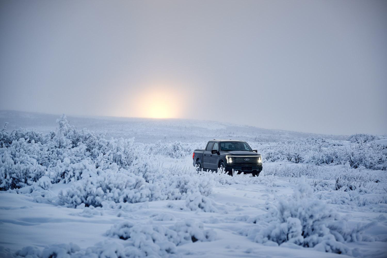 Ford F-150 Lightning Watch the F-150 Lightning Extreme Cold Weather Testing in Alaska 2022 Ford F-150 Lightning_Alaska BFT testing_13