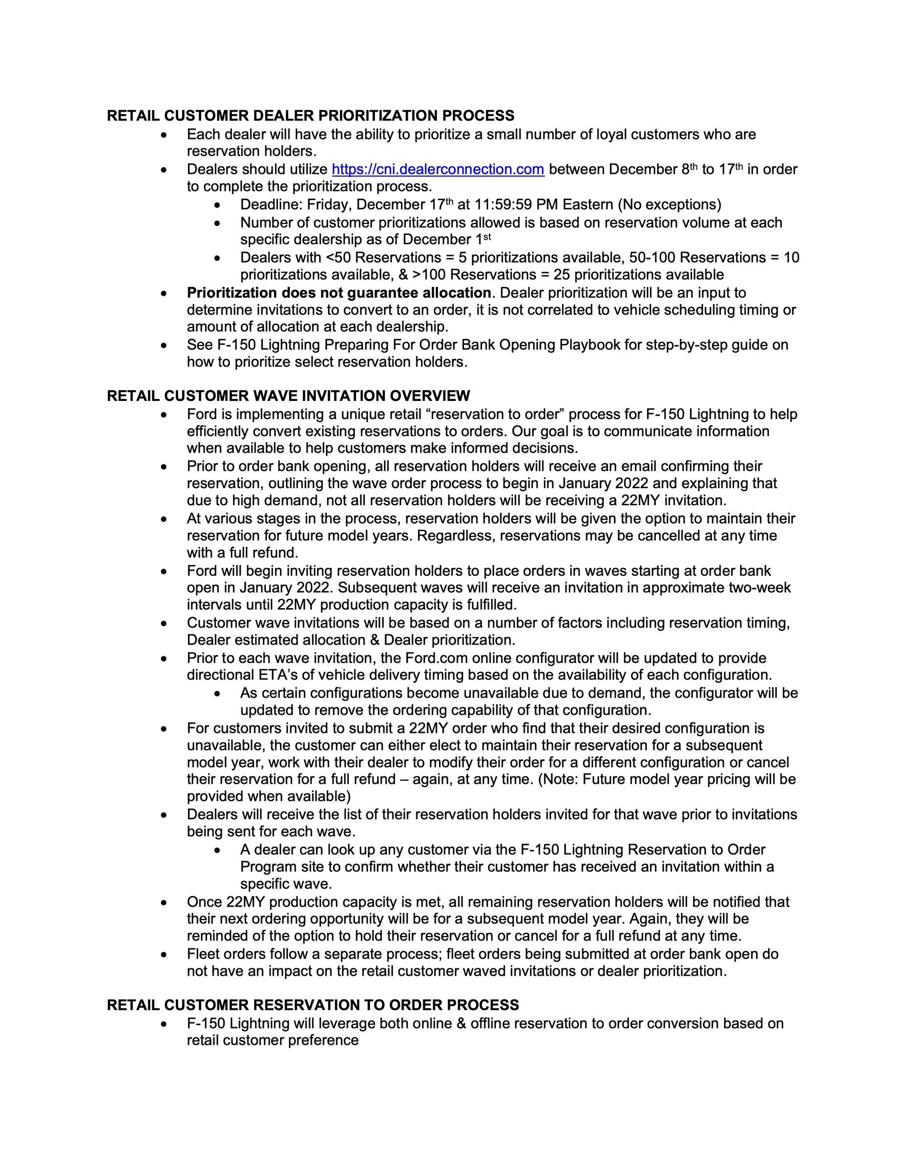 Ford F-150 Lightning Official Memo 12/8: F-150 Lightning Reservations Now Closed, Order Banks Open January, Production Begins Spring, Not All Reservations Will Be MY2022 2022-lightning-f150-order-banks-preparation-2