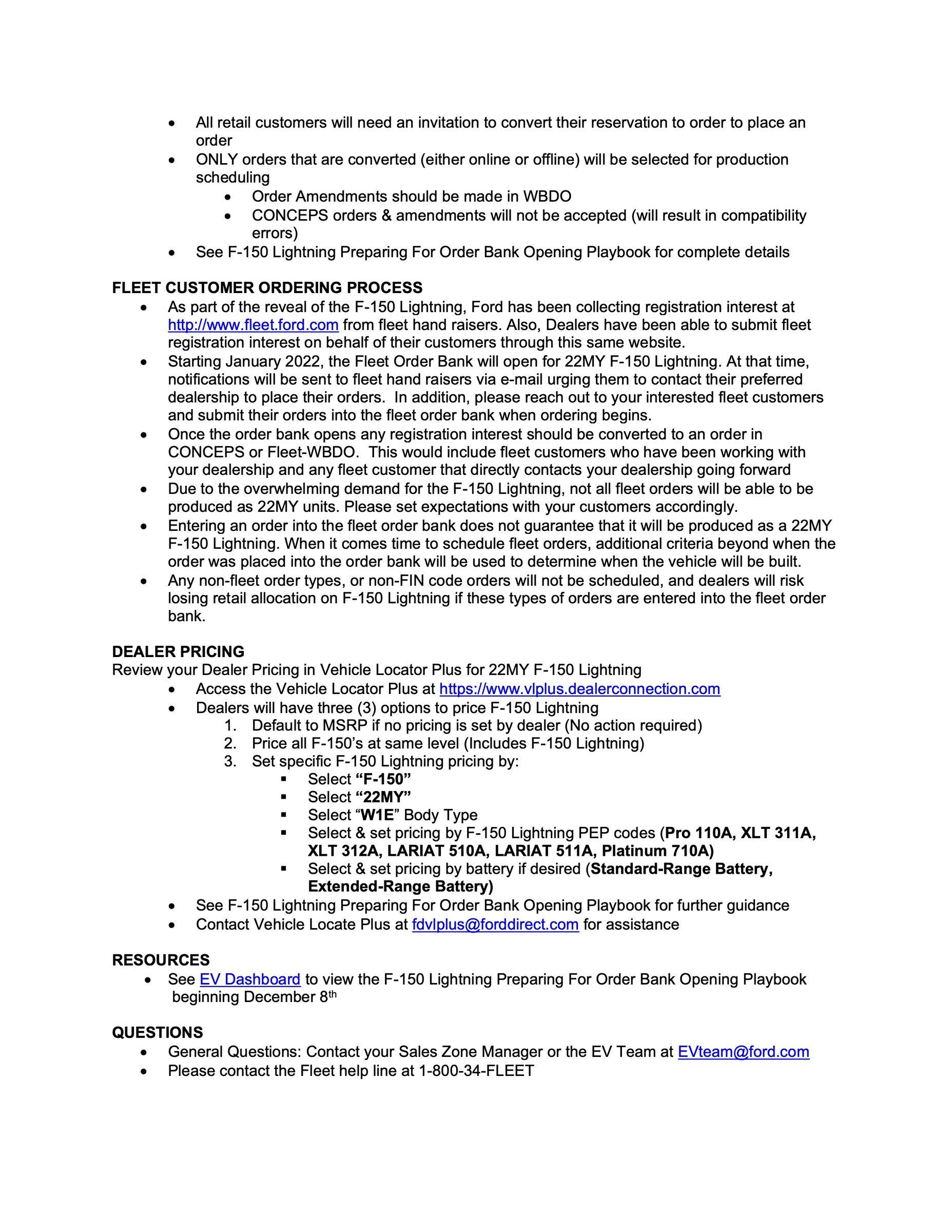 Ford F-150 Lightning Official Memo 12/8: F-150 Lightning Reservations Now Closed, Order Banks Open January, Production Begins Spring, Not All Reservations Will Be MY2022 2022-lightning-f150-order-banks-preparation-3