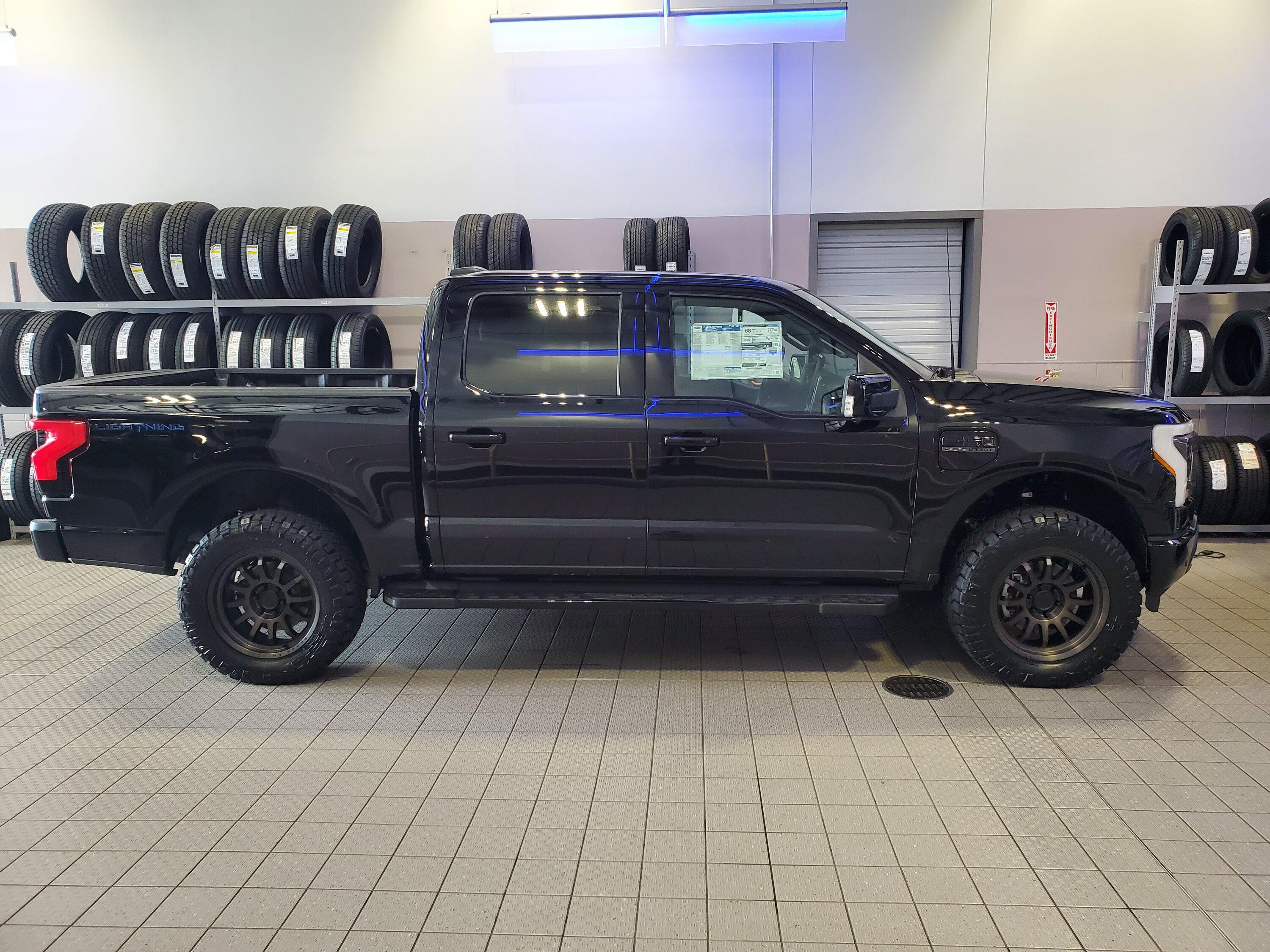 Ford F-150 Lightning Lightning Leveled on Readylift 2″ Level Kit and 34″ Nitto Ridge Grappler Tires & Black Rhino Wheels [Update: Range Drop 226 > 196 Miles] 20220614_164146