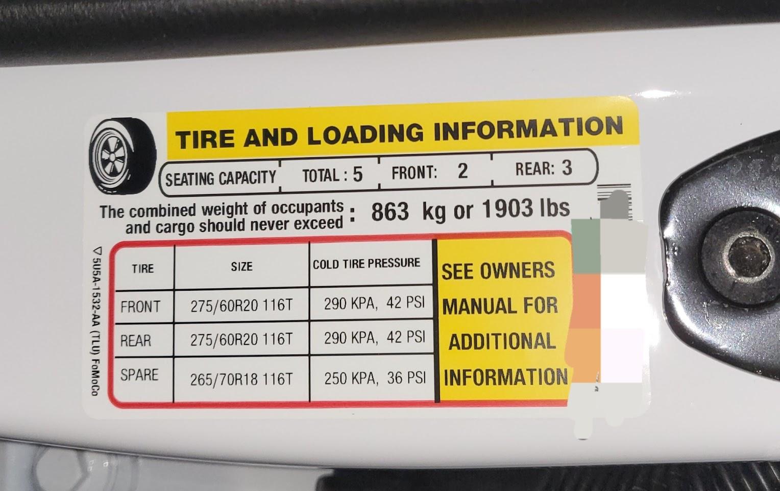 Ford F-150 Lightning Door Sticker Thread (GVWR / Payload / Tire and Loading Figures Label). Help and Add Yours! 20220725_211820