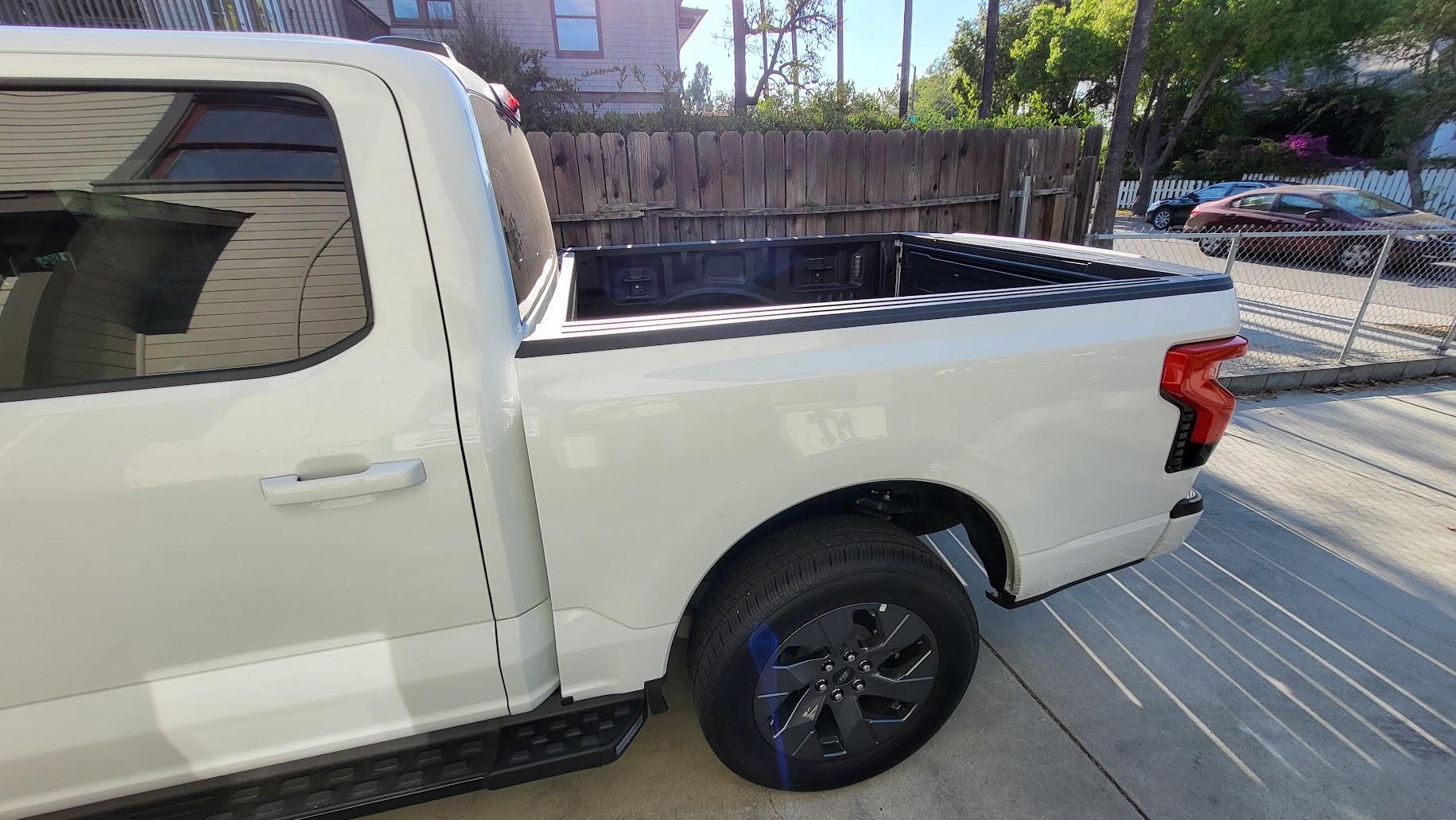 Ford F-150 Lightning Debadged Lightning - removed logo / emblem from bed box exterior 20220728_173555