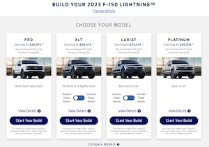 Ford F-150 Lightning F-150 Lightning ordering (order bank open) not until April 2022 ? 2023 F-150 Lightning Build & Price