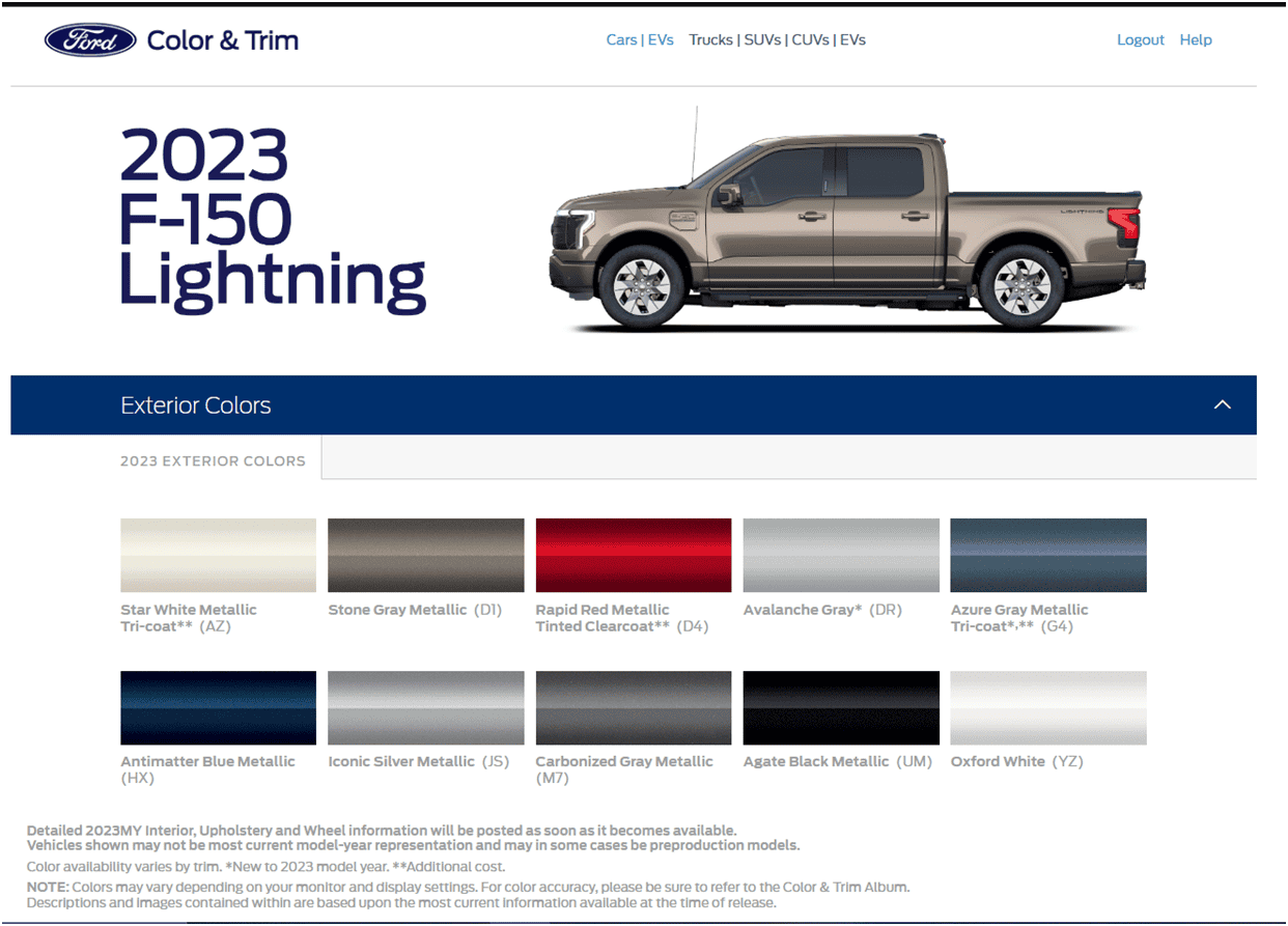 Ford F-150 Lightning 2023 Lightning New Colors: Avalanche Gray and Azure Gray Metallic (*Area 51) 2023 F-150 lightning new colors avalanche gray azure gray metallic