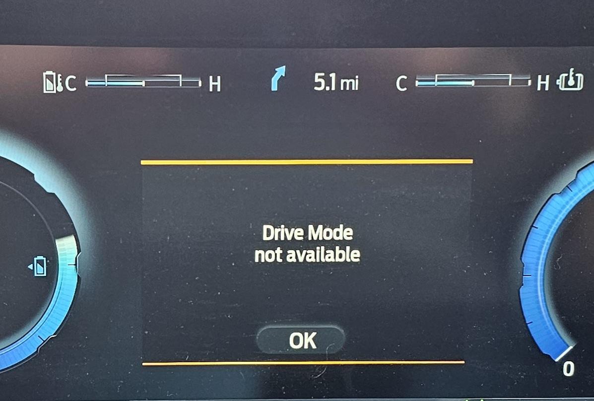 Ford F-150 Lightning Drive Mode Unavailable 20230708_084611