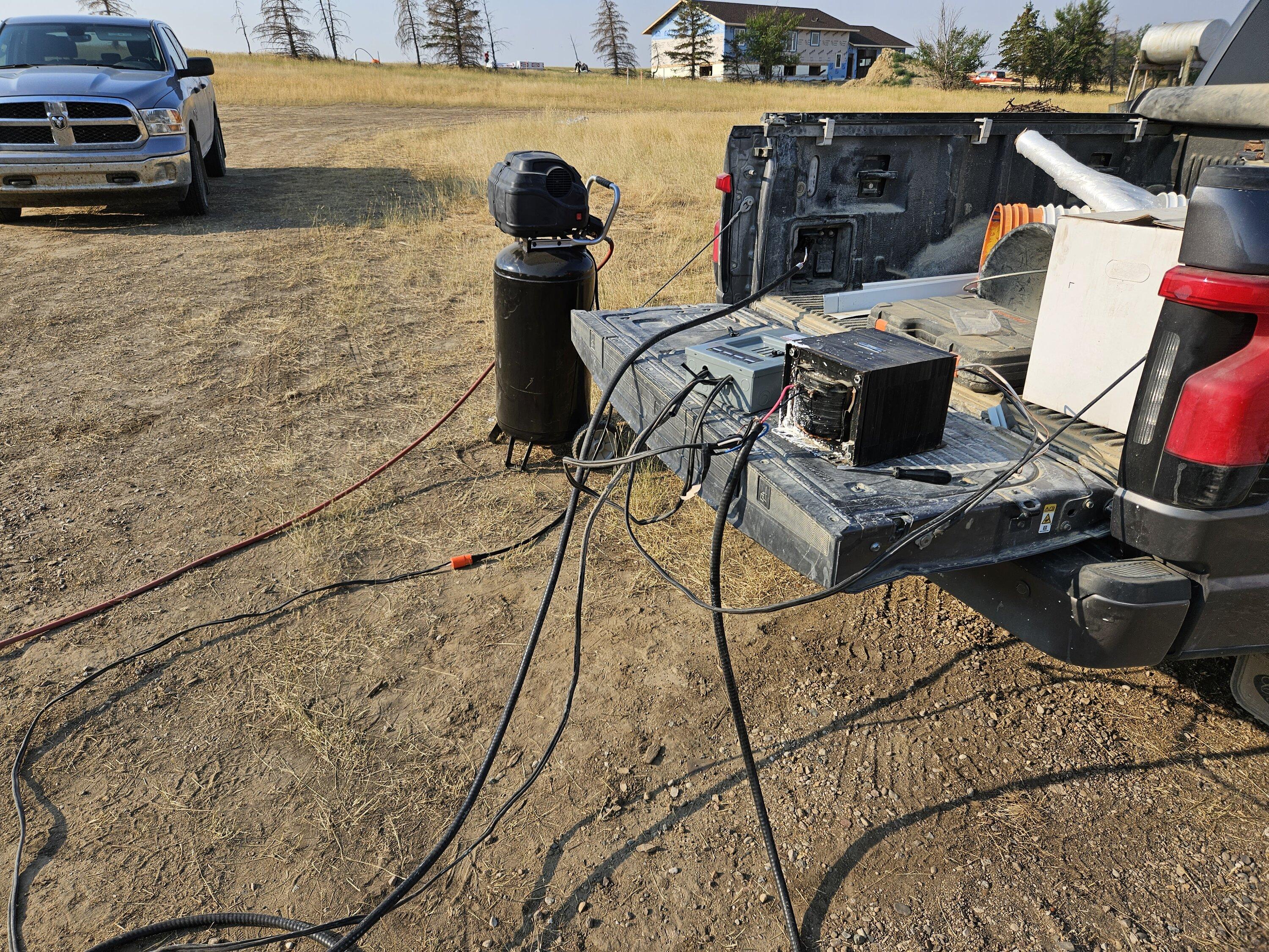 Ford F-150 Lightning Installing a transformer in my truck 20230804_084833