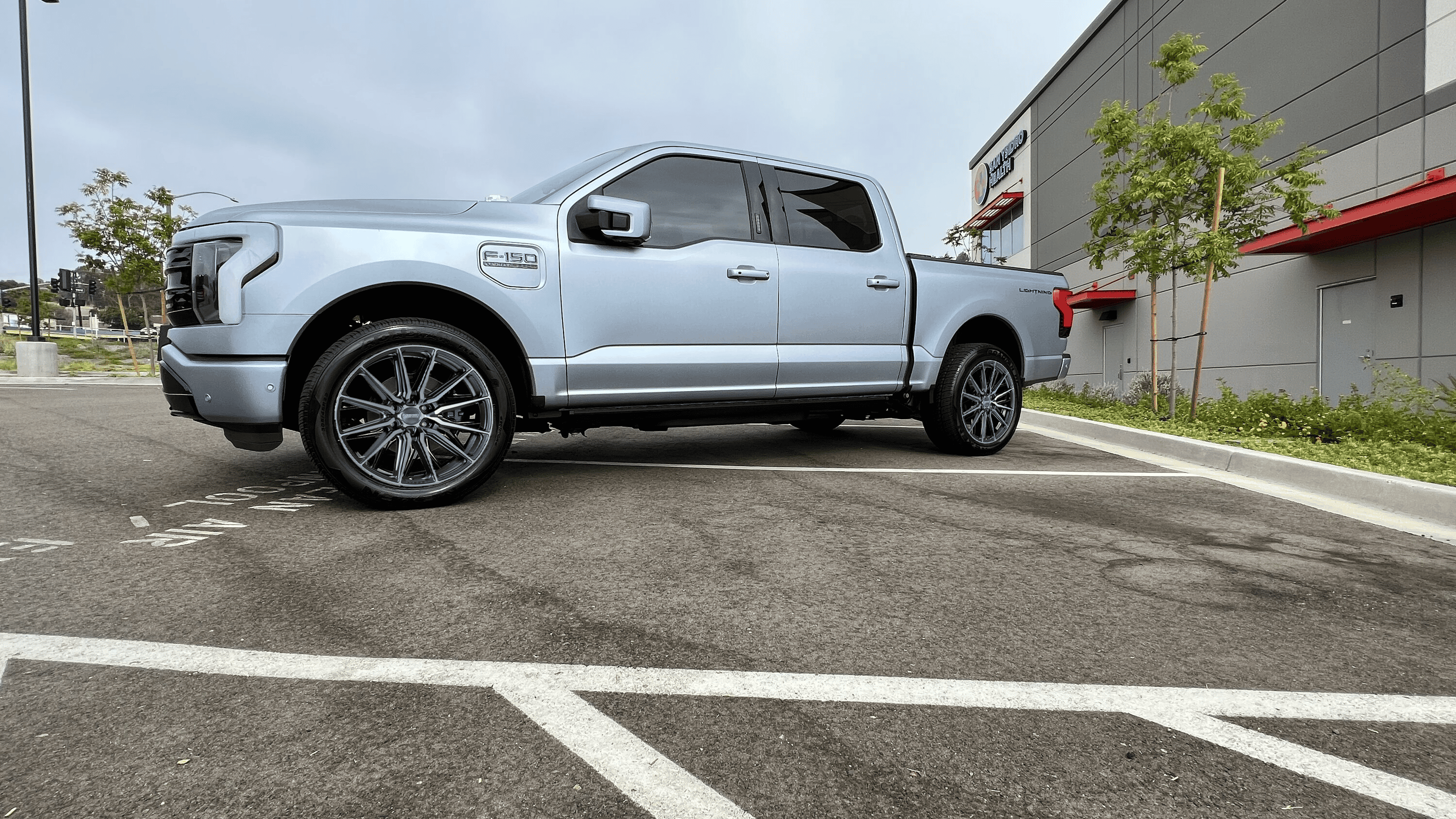 Ford F-150 Lightning Iced Blue Silver Lightning Build. Mods: PPF matte finish, Line-X, gloss black painted grille, black wrapped roof, wheels 235492D9-E2EB-4AB4-9D28-4BA9E2BBF817