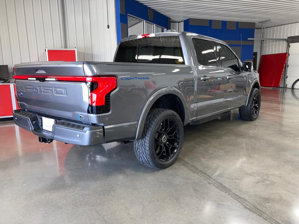 Ford F-150 Lightning Lightning Lariat Build: Power Running Board Steps, Custom Fender Flares, Power Tonneau, Painted Grille, Wheels, Tires 292390895_10209487346297351_4275091969068432366_n