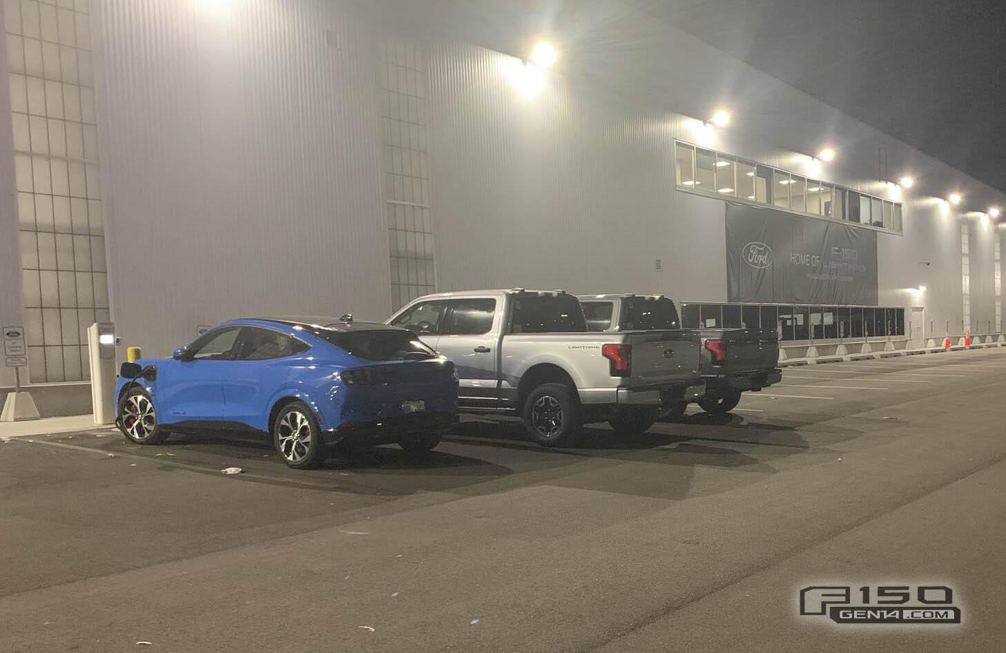 Ford F-150 Lightning So, a Mach-E and 2 Lightnings decided to hang out at the same watering hole… AKA Rouge Electric Vehicle Center Plant 2F278AF7-7B80-42A3-B713-18C9CEEFA397