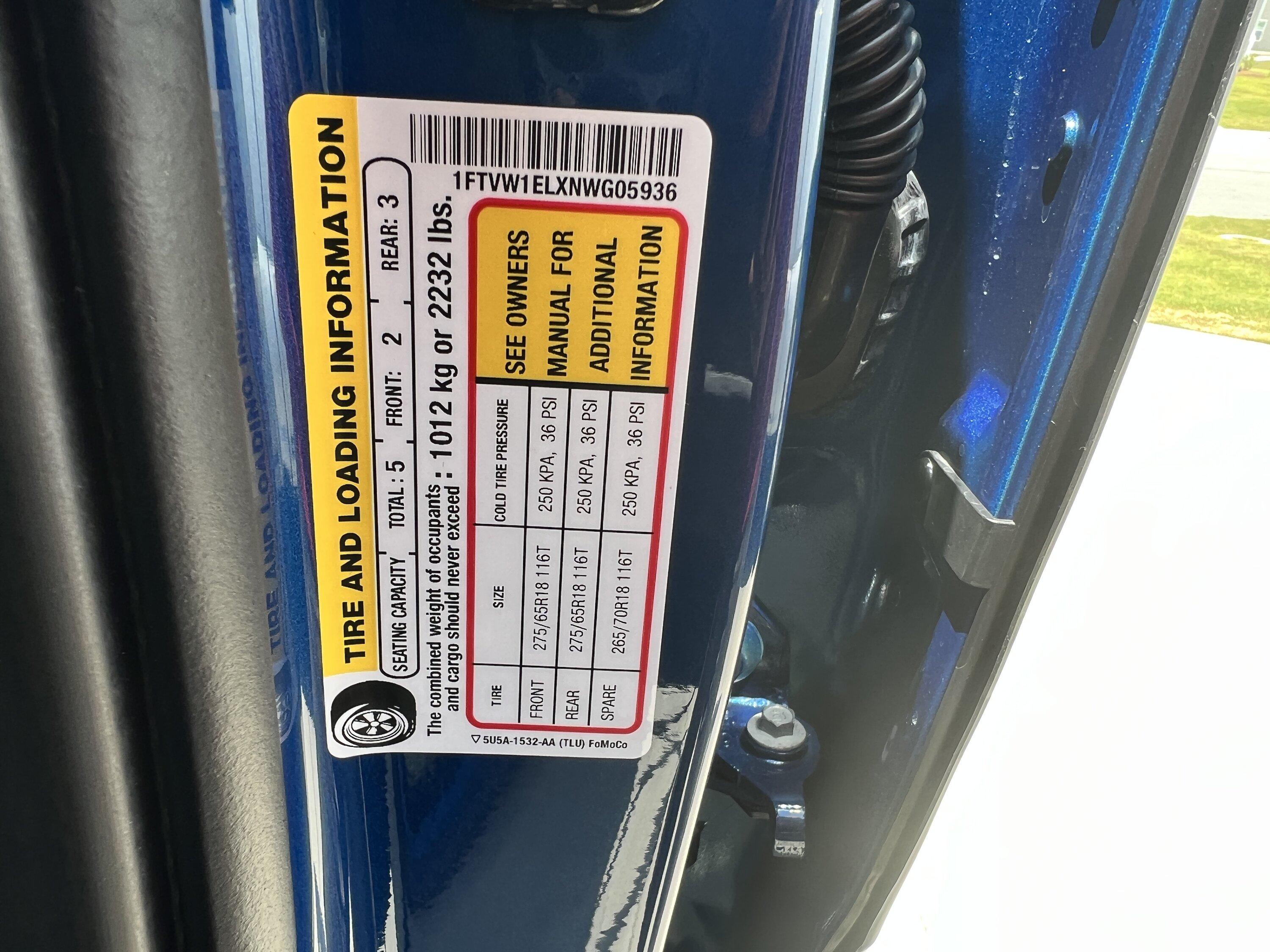 Ford F-150 Lightning Door Sticker Thread (GVWR / Payload / Tire and Loading Figures Label). Help and Add Yours! 36AA7970-BC1B-438A-8093-FFD367CA8350