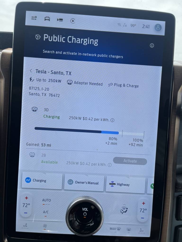 Ford F-150 Lightning What does this line indicate at Tesla charger 39A236AE-921D-476A-B031-DBAE65957ADE_1_105_c